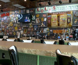 Bar area in Lola's restaurant in Tyler texas